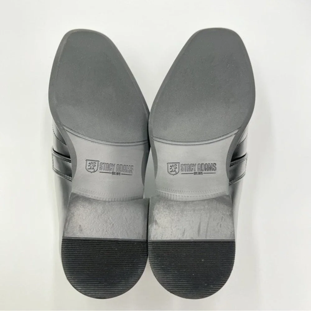 Stacy Adams Boys Size 5 Black Bartley Moc Toe Slip On‎ Loafers Dress Shoes